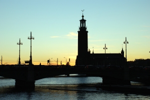 The townhall in Stockholm at sunset today....